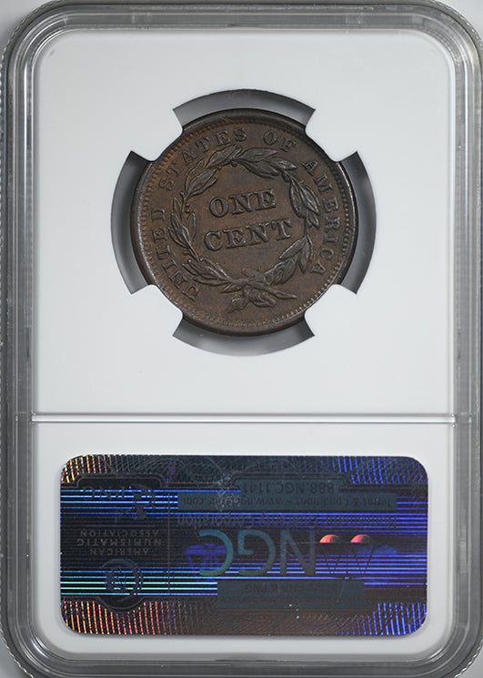 1841 Braided Hair Liberty Head Large Cent 1C NGC MS63+BN CAC N-6
