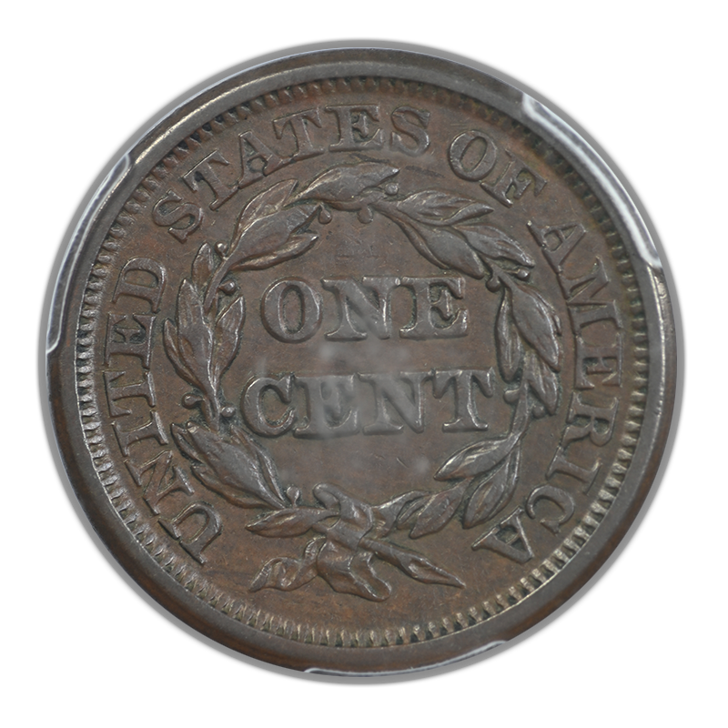 1844/81 Braided Hair Liberty Head Large Cent 1C PCGS XF45 Reverse