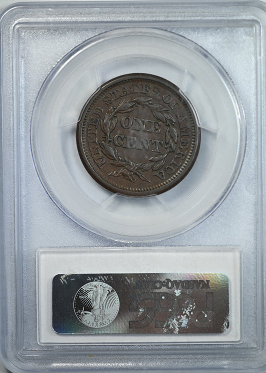 1844/81 Braided Hair Liberty Head Large Cent 1C PCGS XF45 Reverse Slab