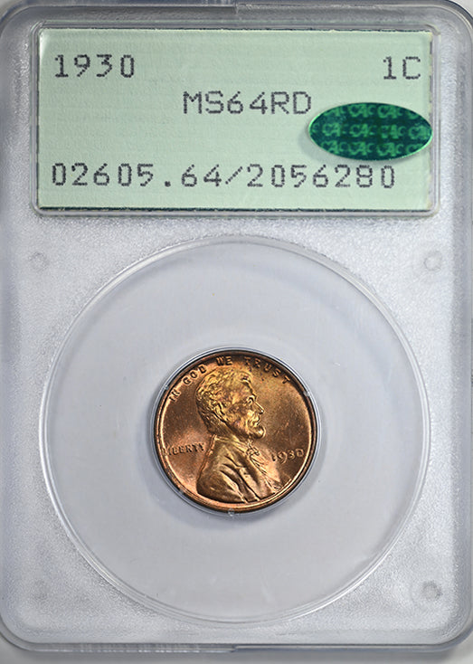 1930 Lincoln Wheat Cent 1C PCGS Rattler MS64RD CAC