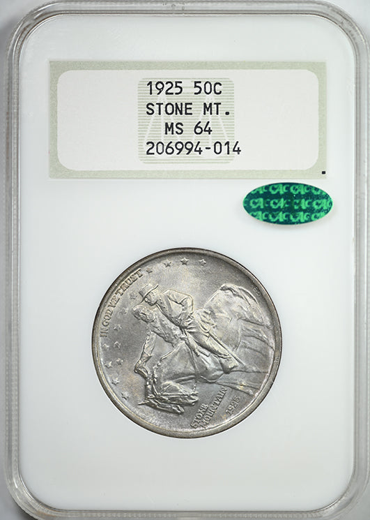 1925 Stone Mountain Classic Commemorative Half Dollar 50C NGC Fatty MS64 CAC