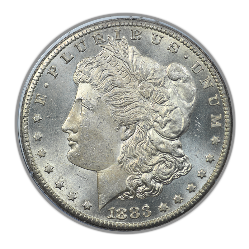 1883-CC Morgan Dollar $1 PCGS Rattler MS63PL - Proof Like Obverse