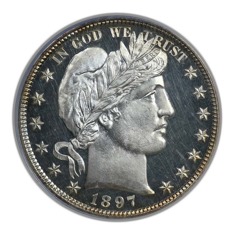 1897 Proof Barber Half Dollar 50C PCGS PR63 CAMEO