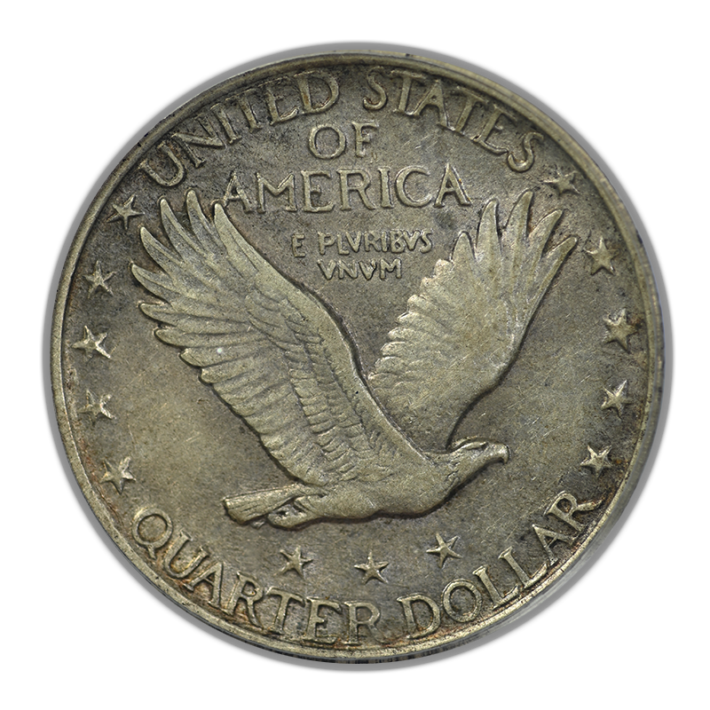 1921 Standing Liberty Quarter 25C PCGS AU55 Reverse