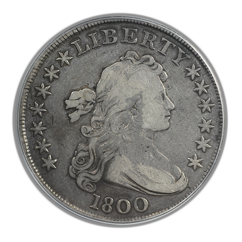 1800 Draped Bust Dollar $1 PCGS F12