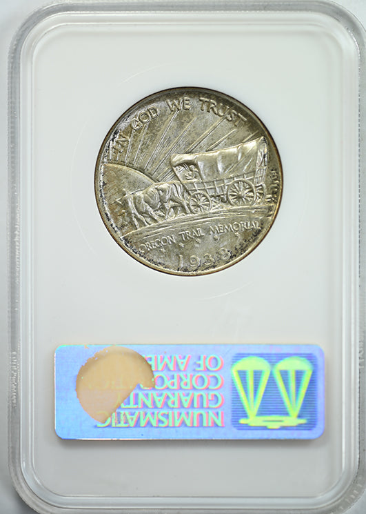 1938 Oregon Trail Classic Commemorative Half Dollar 50C NGC Fatty Holder MS66 CAC Reverse Slab