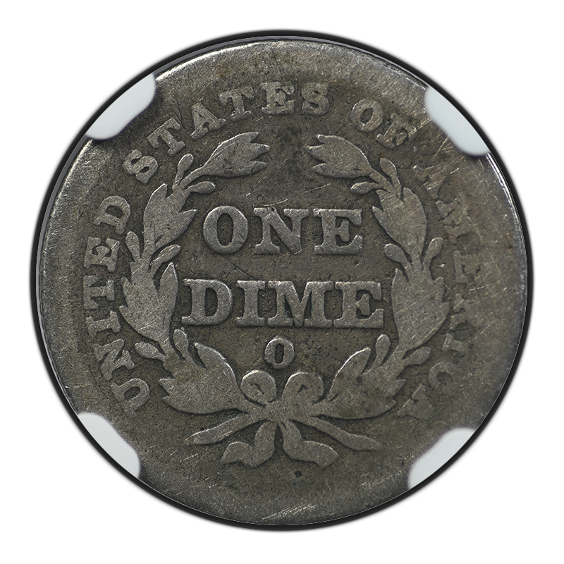 1838-O Liberty Seated Dime 10C NGC G4 CAC Reverse