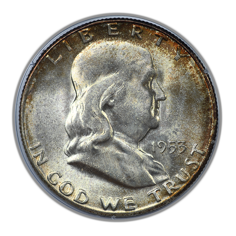 1953-S Franklin Half Dollar 50C PCGS Rattler MS65 CAC