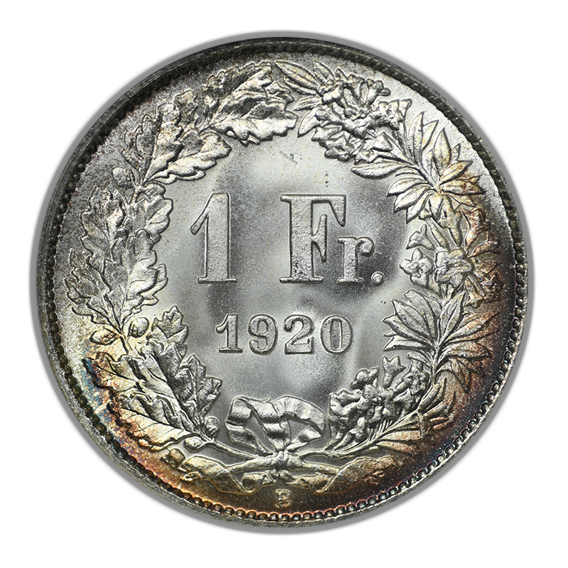 1920 Switzerland Swiss 1F Franc NGC Fatty MS67