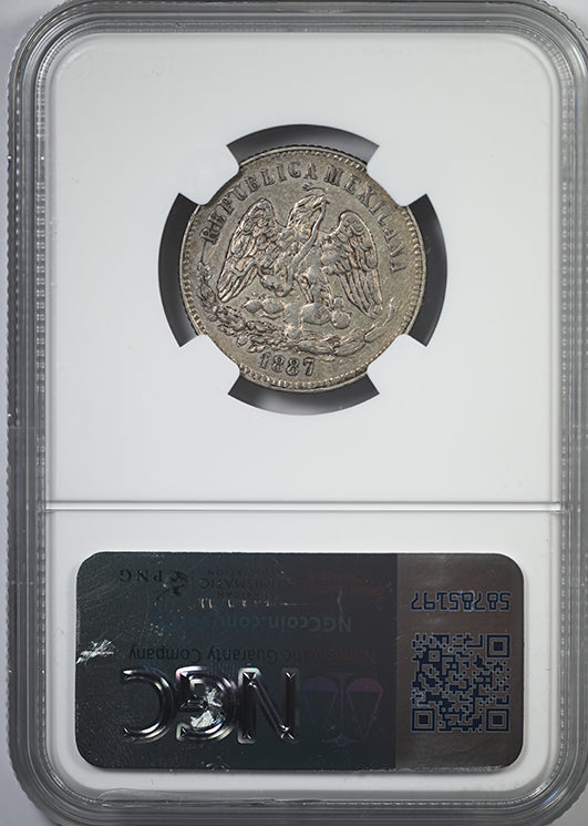 1887 MO M Mexico 25C Centavos NGC AU55