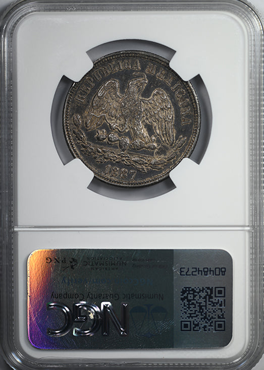 1887 CN M Mexico 50C Centavos NGC AU50