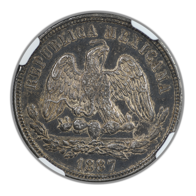 1887 CN M Mexico 50C Centavos NGC AU50