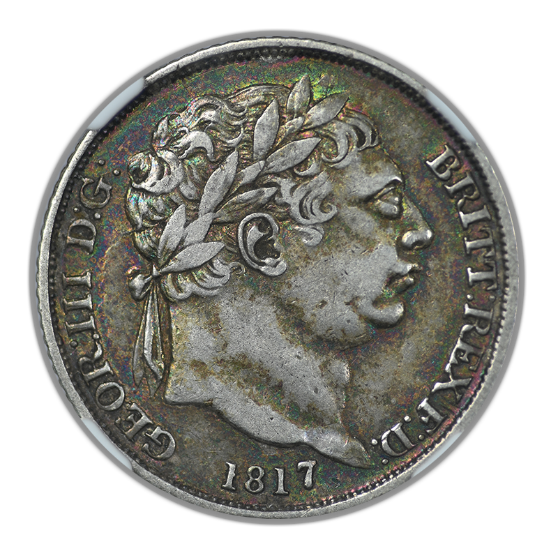1817 Great Britain 6P Pence NGC XF40 - TONED!
