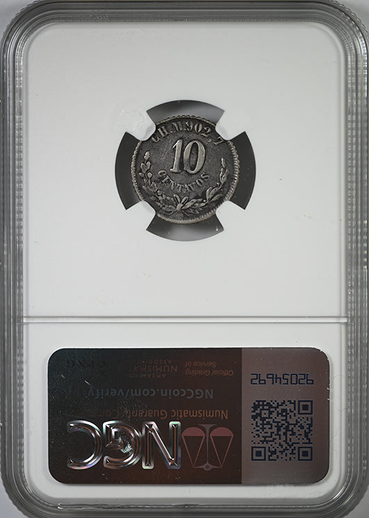 1884 CH M Mexico 10C Centavos NGC VF25
