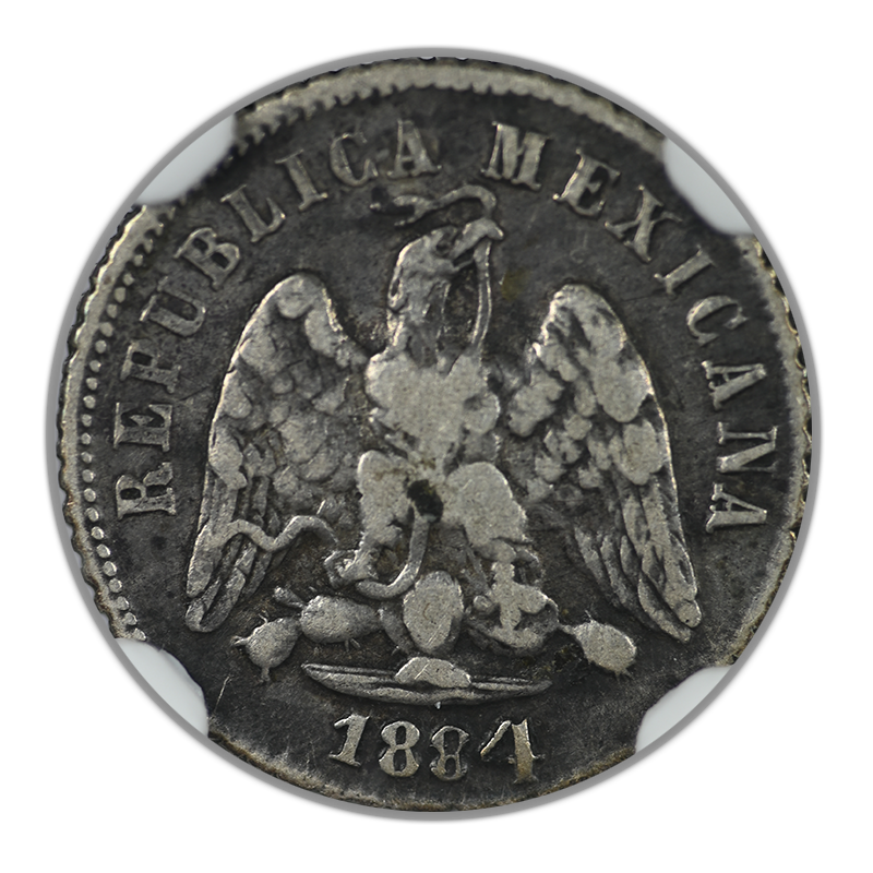 1884 CH M Mexico 10C Centavos NGC VF25