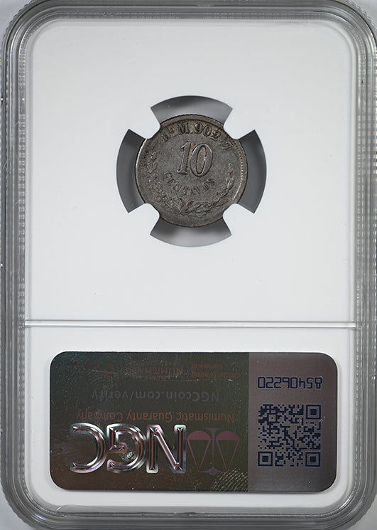 1884 HO M Mexico 10C Centavos NGC XF40