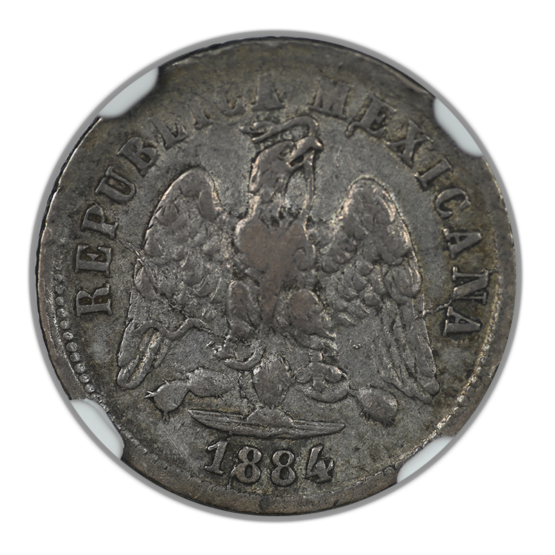 1884 HO M Mexico 10C Centavos NGC XF40