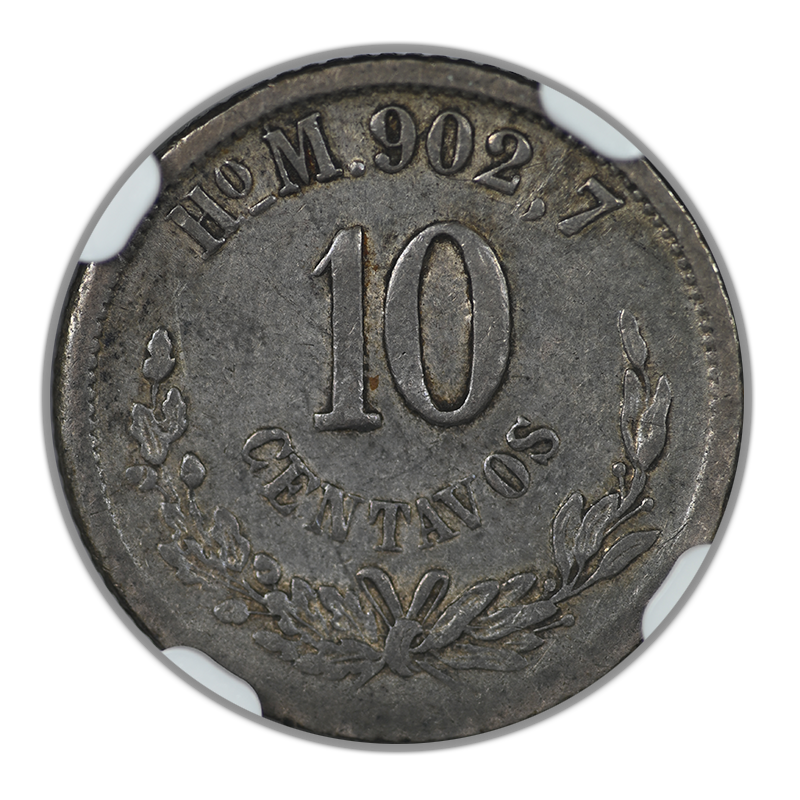 1884 HO M Mexico 10C Centavos NGC XF40