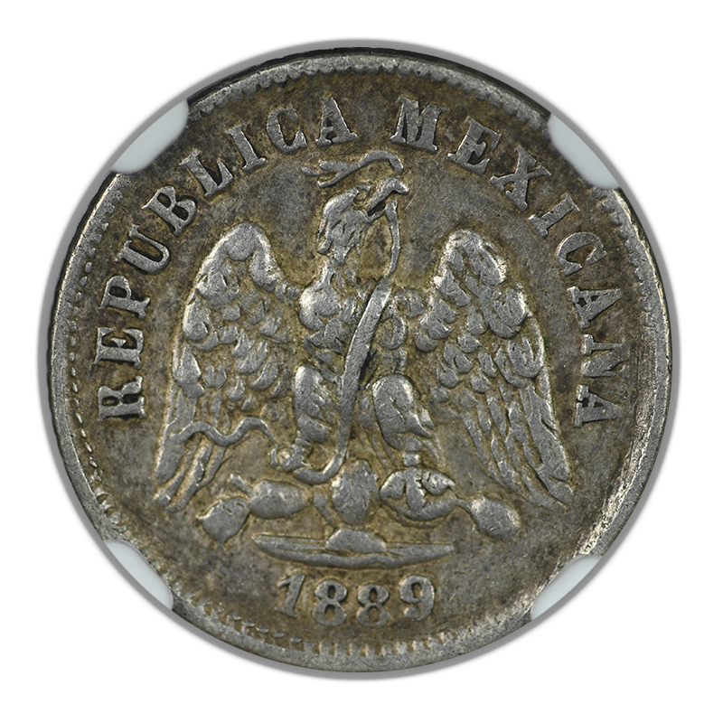 1889/7 PI R Mexico 10C Centavos NGC XF45