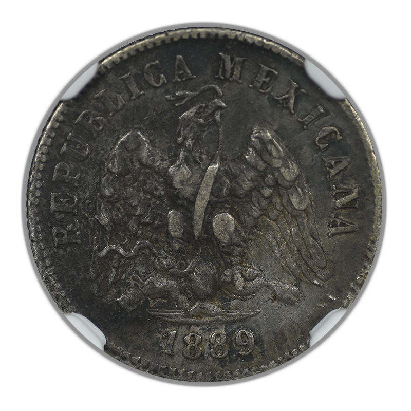 1889 CA M Mexico 10C Centavos NGC XF45