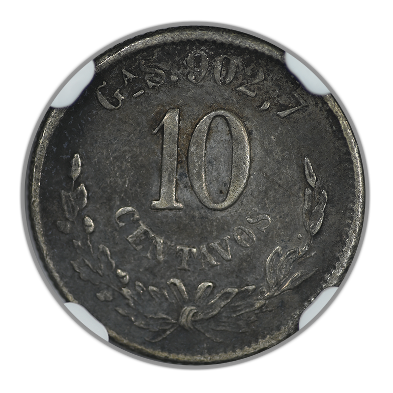 1889 CA M Mexico 10C Centavos NGC XF45