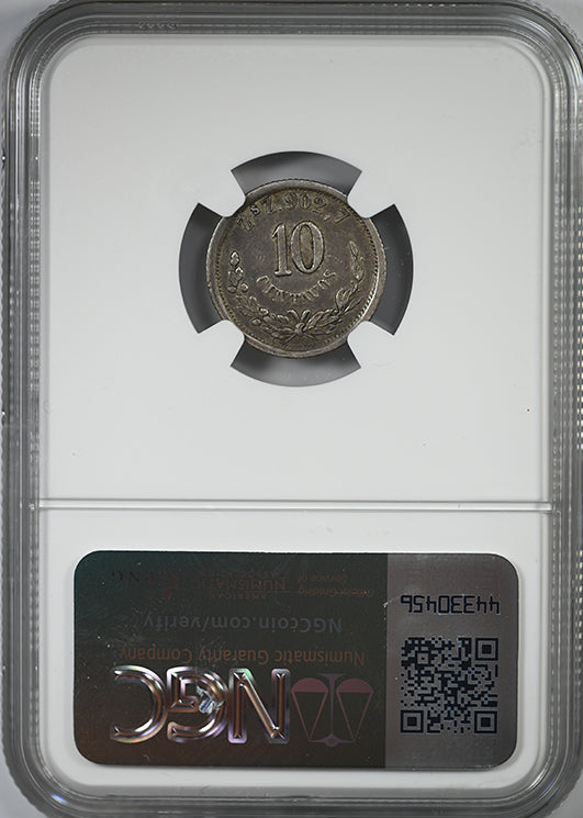 1891 ZS Z Mexico 10C Centavos NGC XF45