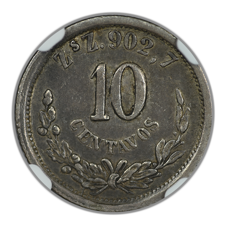 1891 ZS Z Mexico 10C Centavos NGC XF45