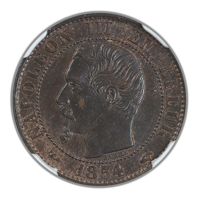 1854-A France 5C Centimes NGC MS63BN