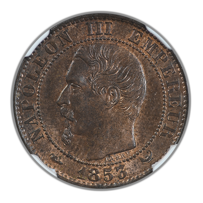 1853-W France 5C Centimes NGC MS64BN