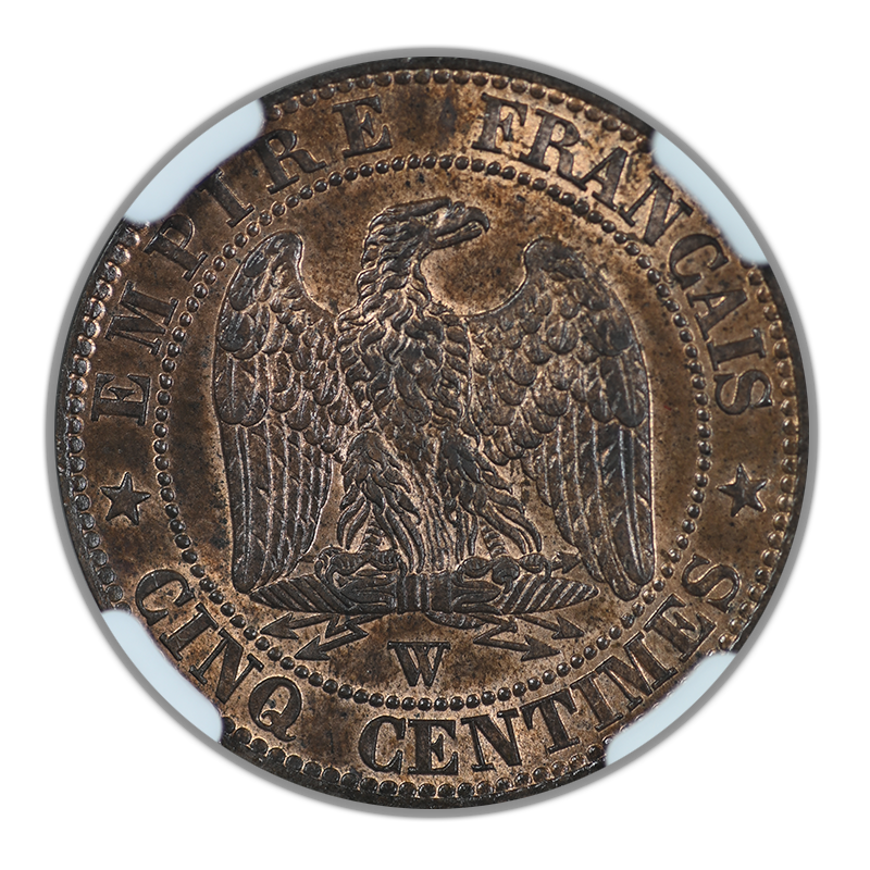 1853-W France 5C Centimes NGC MS64BN