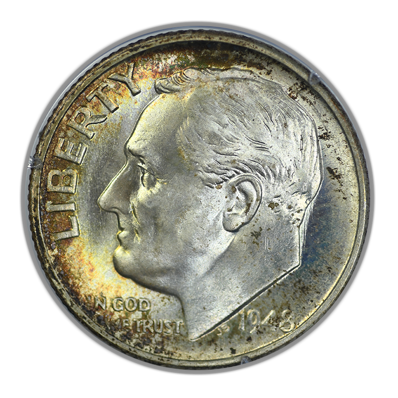 1948-S Roosevelt Dime 10C PCGS Rattler MS66 Obverse