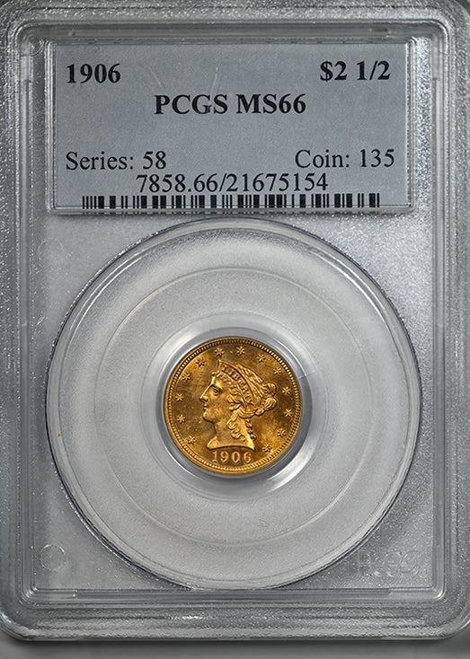 1906 Liberty Head Gold Quarter Eagle $2.50 PCGS MS66