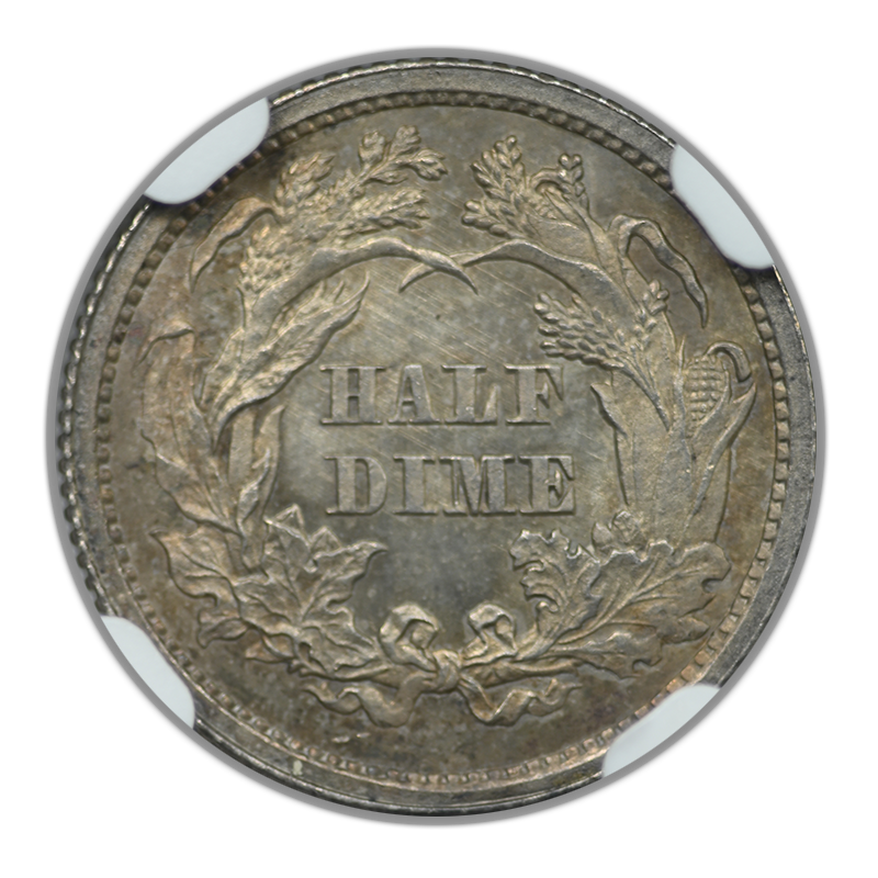 1861 Liberty Seated Half Dime H10C NGC MS64