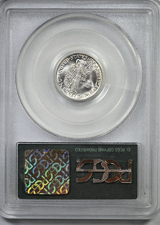 1939-D Mercury Dime 10C PCGS MS64FB Gold CAC OGH - Full Bands