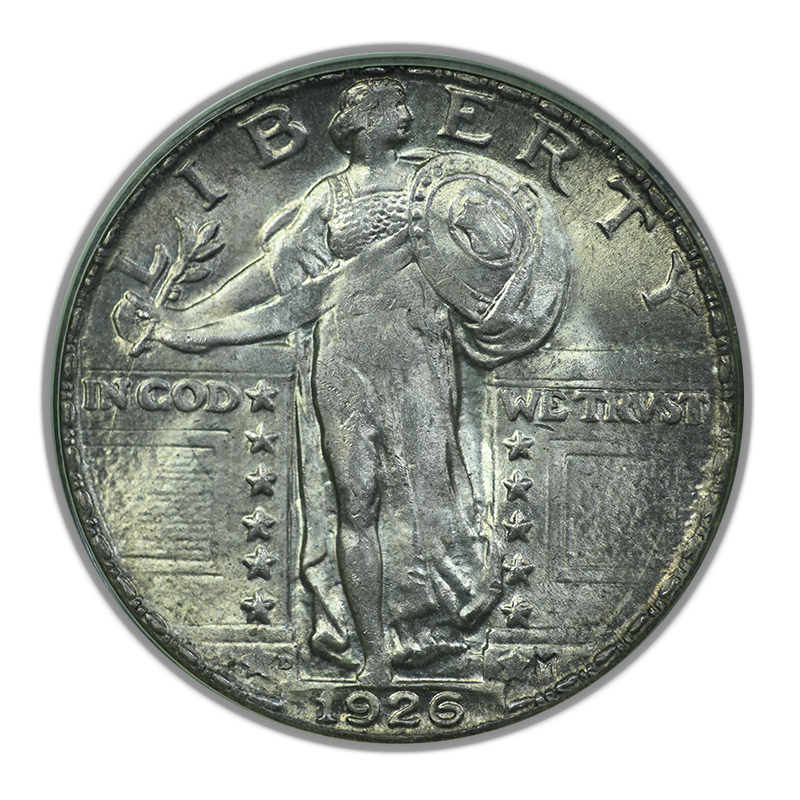 1926-D Standing Liberty Quarter 25C PCGS MS63 OGH Obverse