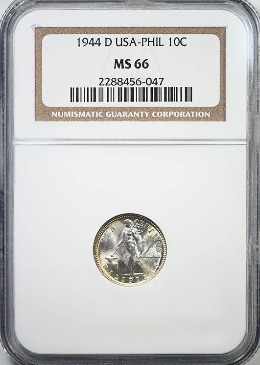 1944-D USA Philippines 10C Centavos NGC MS66