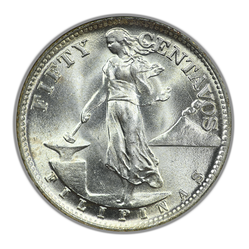 1945-S USA Philippines 50C Centavos NGC MS66