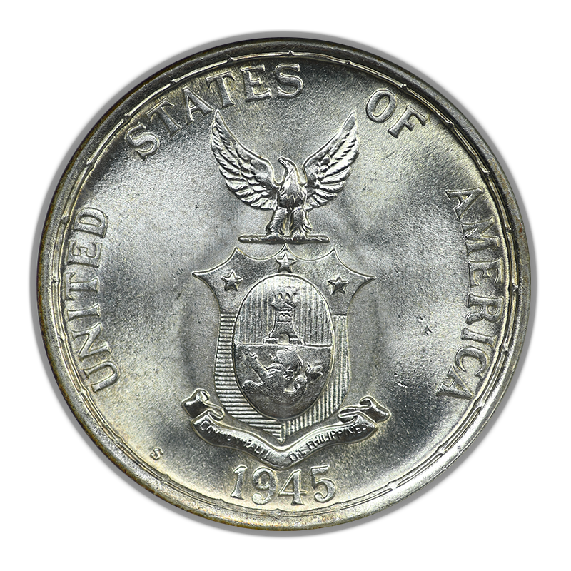 1945-S USA Philippines 50C Centavos NGC MS66