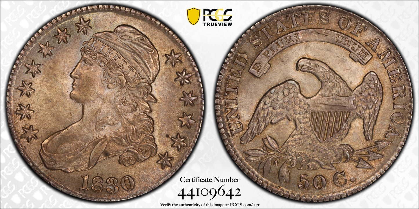 1830 Capped Bust Half Dollar 50C PCGS MS63 - Small 0 Trueview