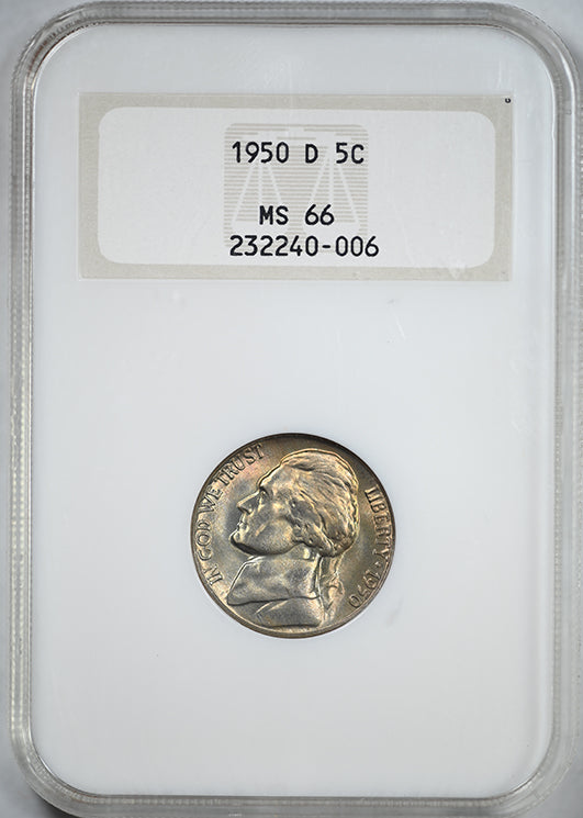 1950-D Jefferson Nickel 5C NGC Fatty MS66