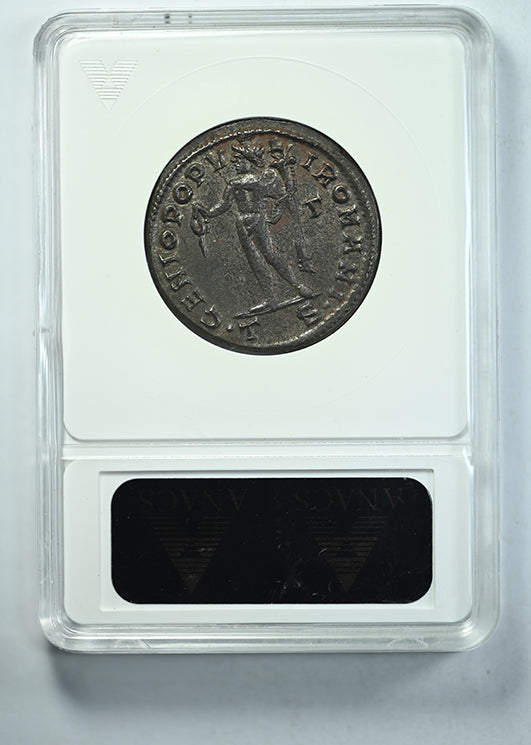 AD 305-311 Roman Empire Galerius AE Follis ANACS Soapbox AU50 Reverse Slab