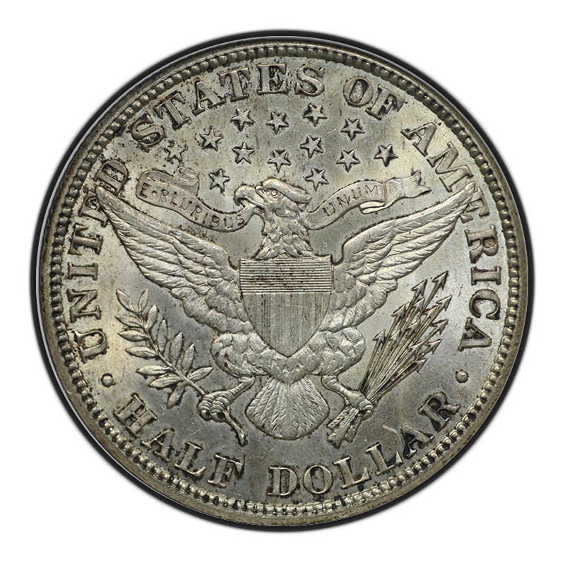 1906 Barber Half Dollar 50C ANACS MS62 Reverse
