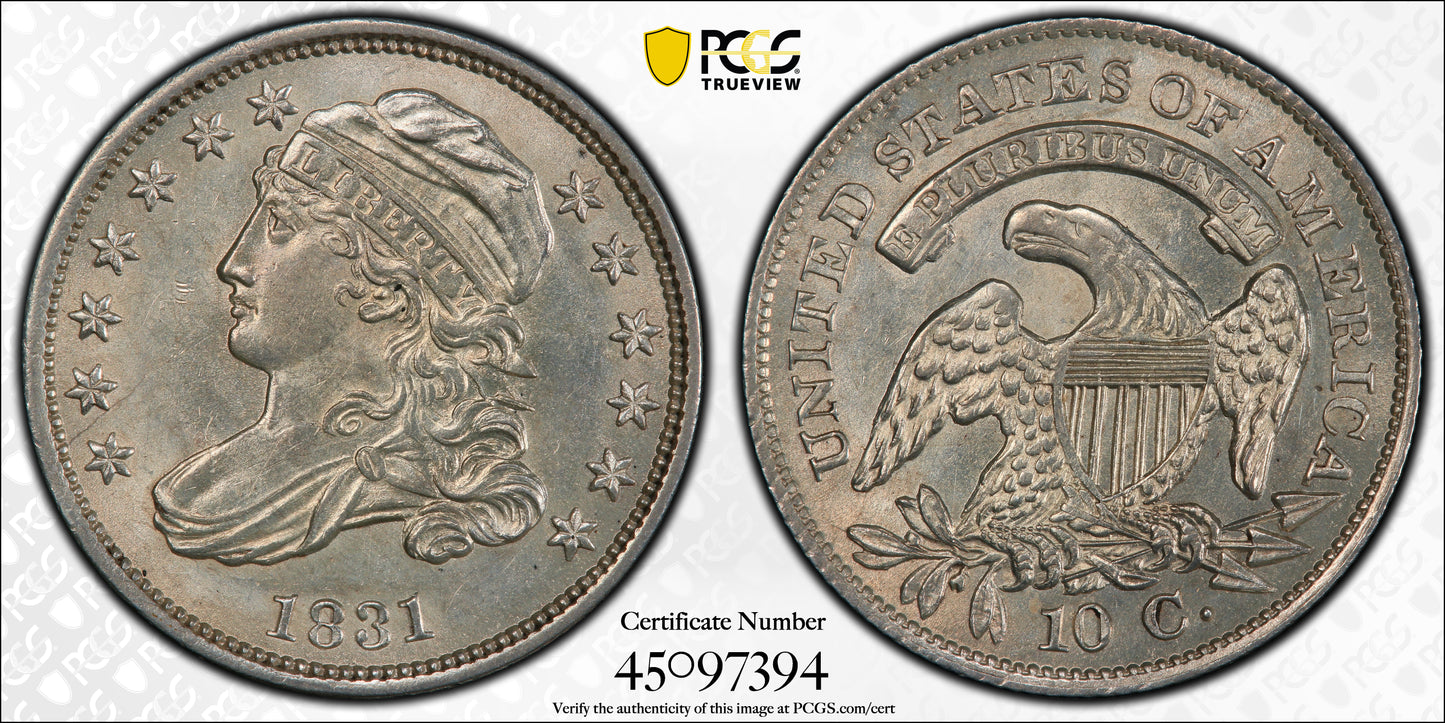 1831 Capped Bust Dime 10C PCGS MS62 Trueview