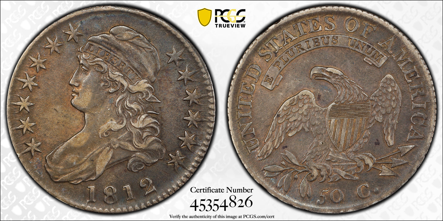 1812 Capped Bust Half Dollar 50C PCGS XF45 Trueview