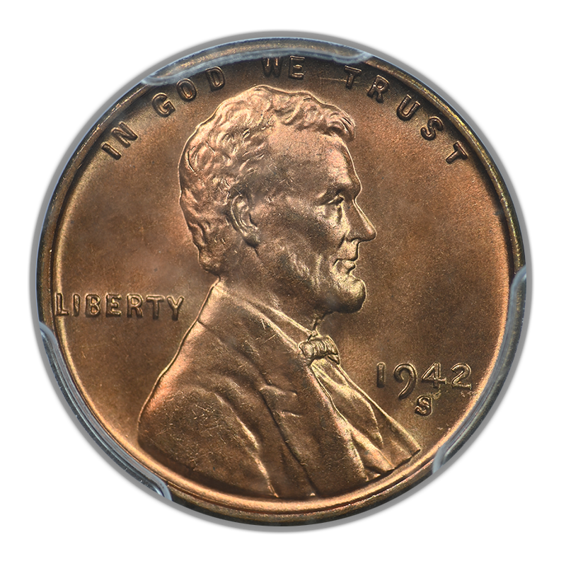 1942-S Lincoln Wheat Cent 1C PCGS MS67RD CAC