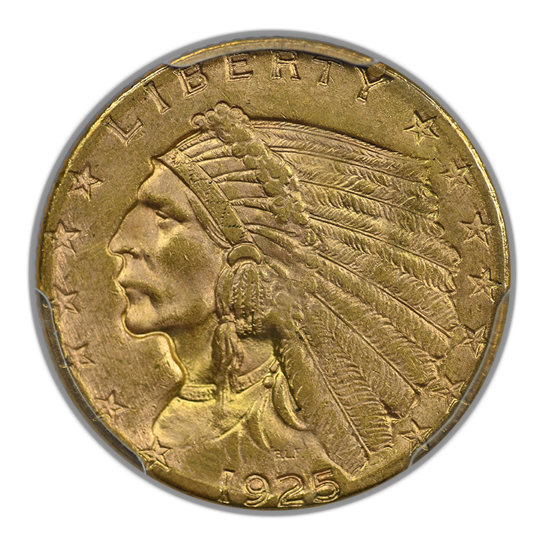 1925-D Indian Head Gold Quarter Eagle $2.50 PCGS MS63 CAC