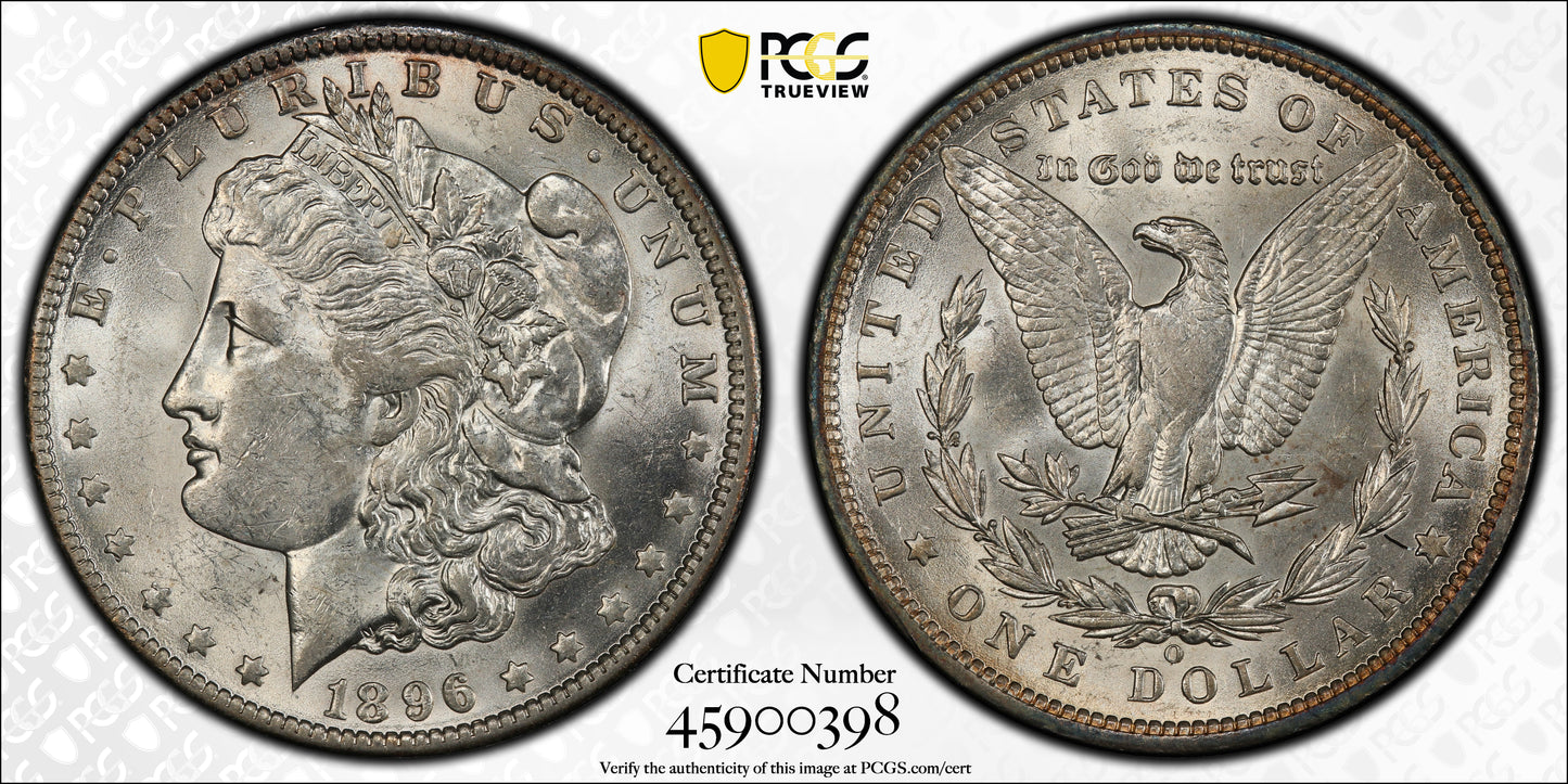 1896-O Morgan Dollar $1 PCGS AU58 Trueview
