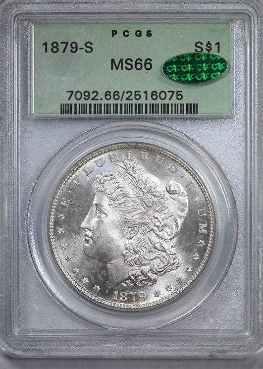 1879-S Morgan Dollar $1 PCGS MS66 CAC OGH - REVERSE TONED!