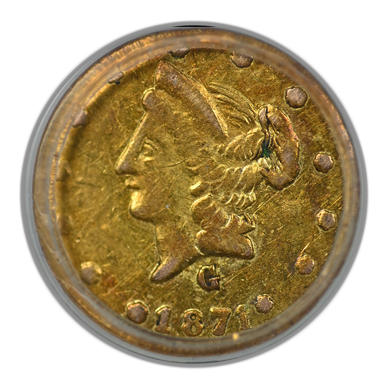 1871 Round California Fractional Gold Liberty Head 1/2 Dollar G50C PCGS XF45 BG-1026