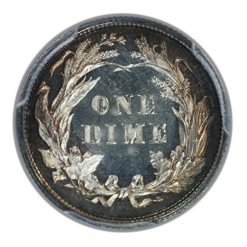 1896 Proof Barber Dime 10C PCGS PR65CAM Cameo - TONED!
